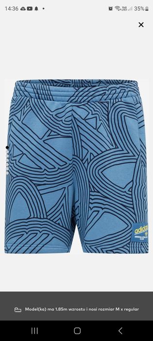 spodenki szorty adidas niebieskie rozm S