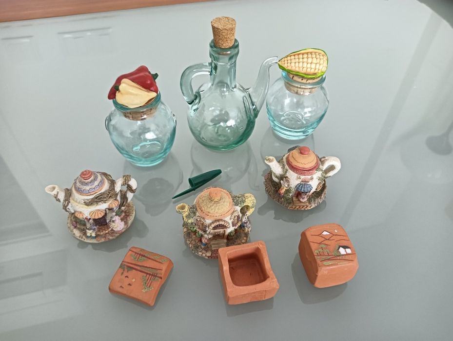Peças porcelana cerâmica Barro Vidro antigas Pequenas dimensões*