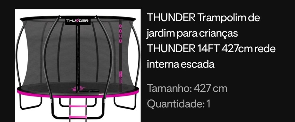 Trampolim  14FT 427CM  Para crianças e Adultos com escada