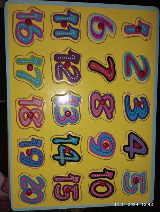 Детский алфавит и цифры деревянные пазлы