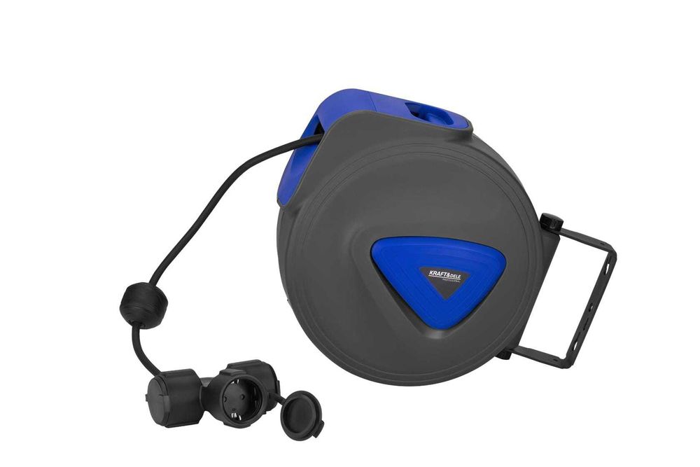 Przedłużacz bębnowy ze zwijaczem 3x1,5mm 20m ścienny