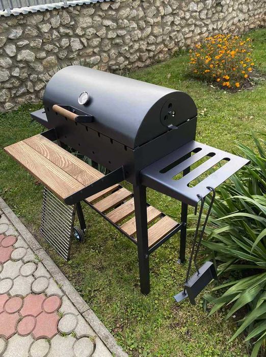 Компактний Мангал гриль барбекю метал 4 мм на 8 шампурів ПОСИЛЕНИЙ