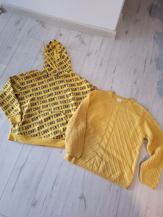 Zestaw bluza ze sweterkiem żółte rozm 38