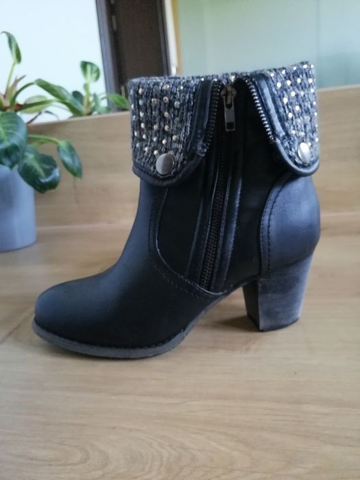 Buty kozaki czarne damskie 38 ocieplane