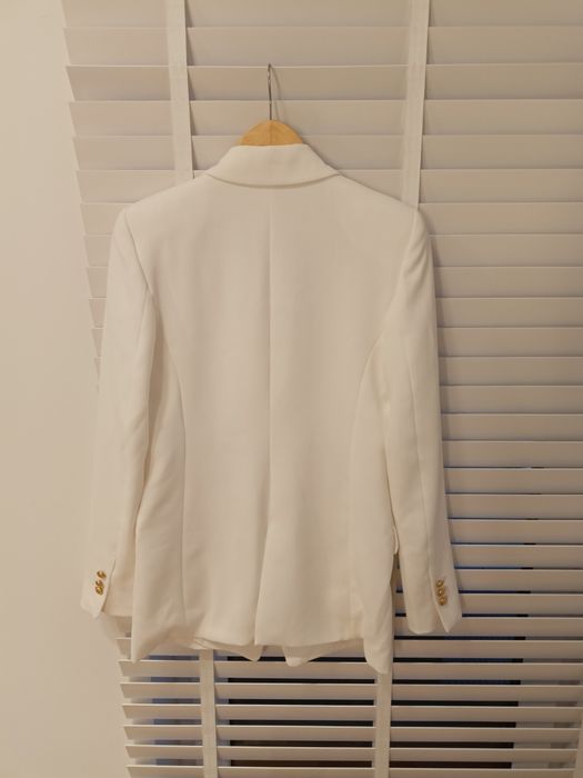 Marynarka dwurzędowa biała Zara