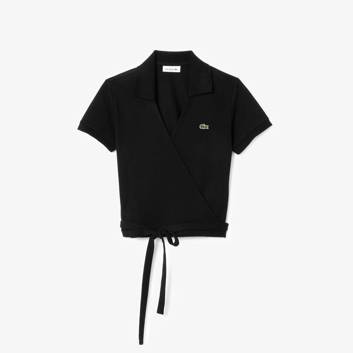 Жіноча кофта стрейч поло на запах Lacoste