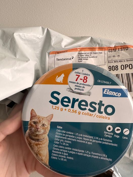 Coleira Seresto para Gato — Nova e Selada
