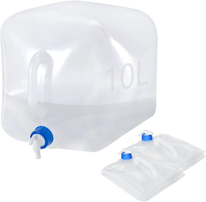 2szt składany baniak pojemnik kanister na wodę z kranikiem 10L