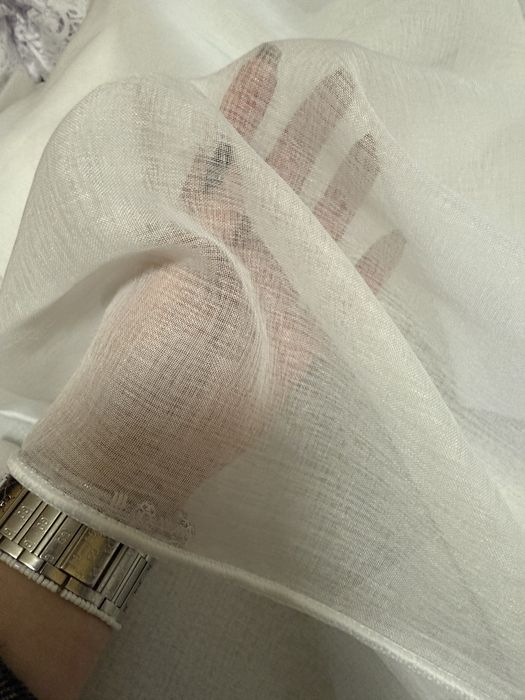 Тюль батист, белая гардина микролен на метраж