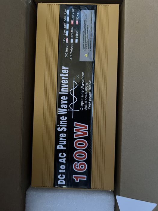 Івнвертор преобразователь 12v 220v 1600w 2200w чиста синусоїдальний