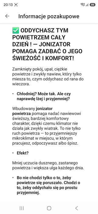 Sprzedam klimatyzer wodny. Jak nowy. Użyty tylko raz.