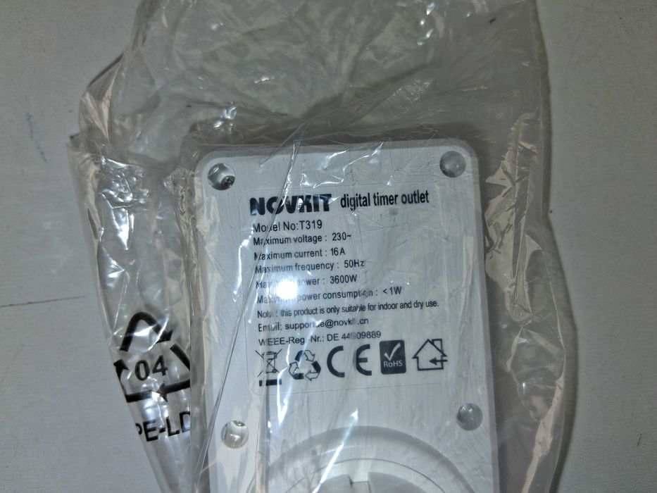 L027 Gniazdko Sterowane Czasem Timer Cyfrowy NOVKIT T319