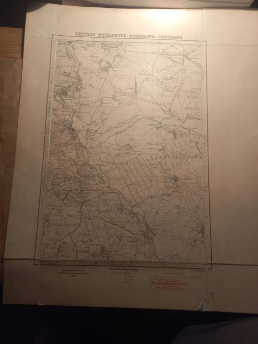 Historyczna Mapa "Section  Mysloviz - Dombrowa - Jaworzno"  1890 r.