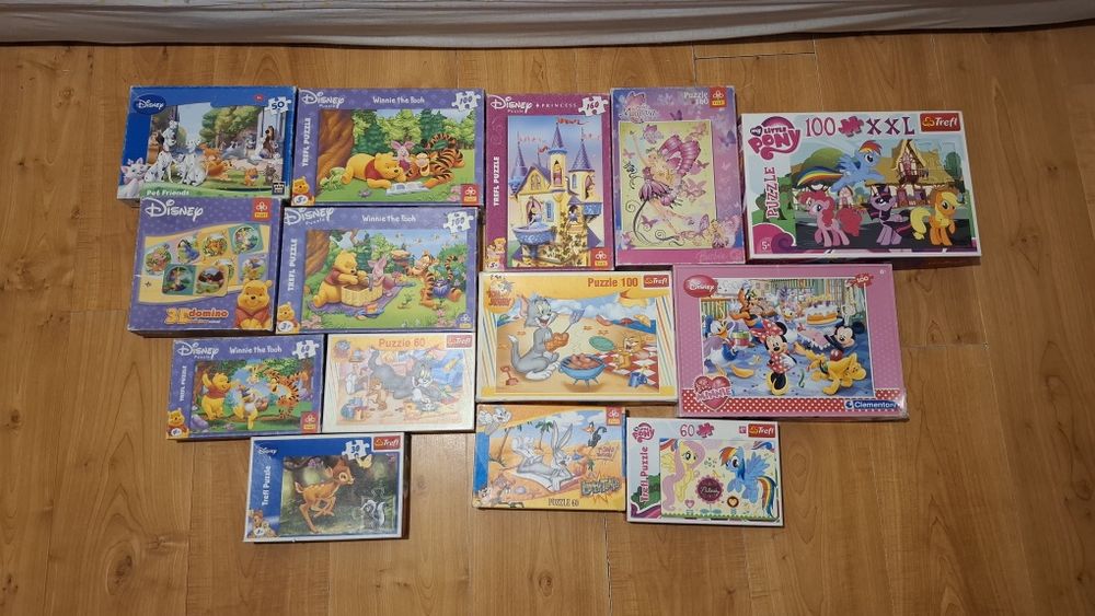 Zestaw puzzli i gier dla dzieci – Disney, Trefl, Clementoni | 13 szt.
