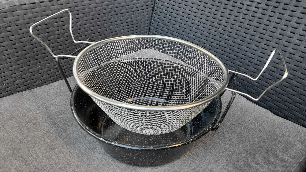 Fritadeira Esmaltada com cesto inox para Fogão a Gás