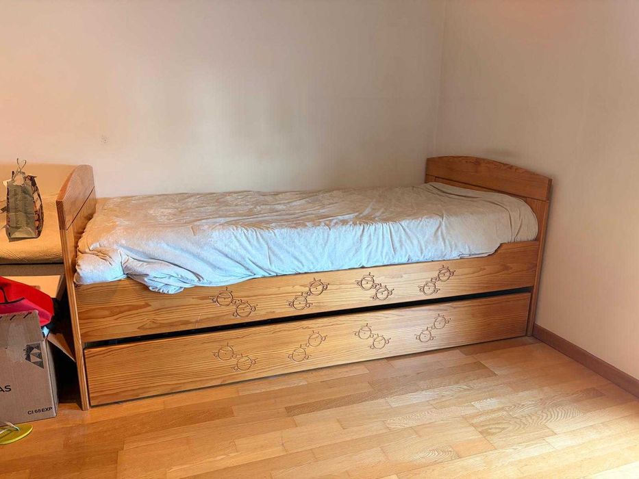 Cama Individual com 2 estrados (Oferta de Colchão)