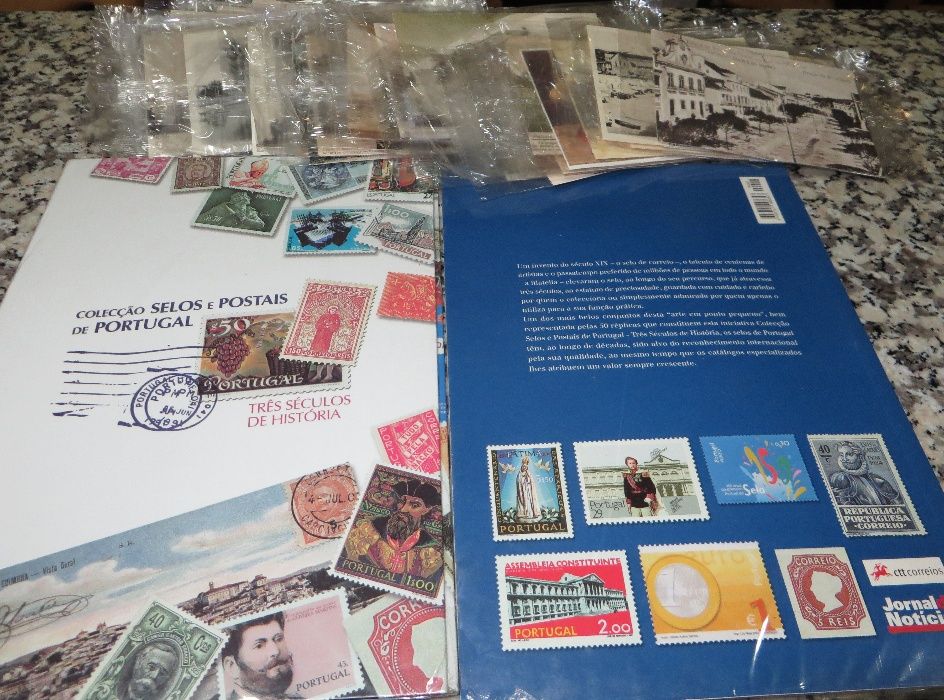 Coleção Completa Selos e Postais Portugal, 3 Séculos História.