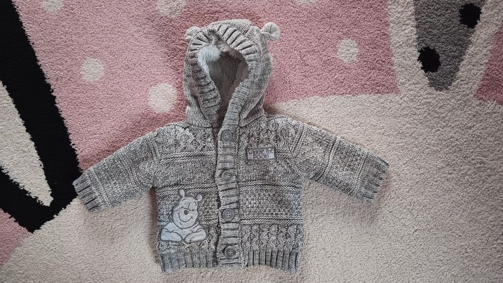 Sweter/ sweterek/ bluza zimowa niemowlęca bardzo ciepła 50-56 (0-3m)