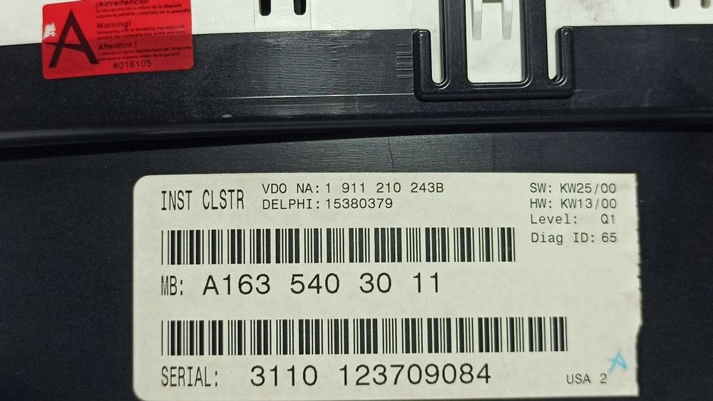 QUADRANTE MERCEDES CLASE M (W163) 270 CDI (163.113)