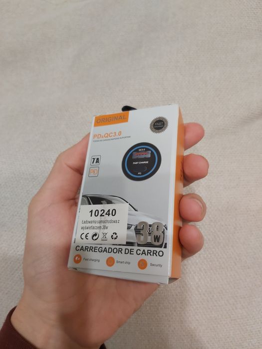 Ładowarka samochodowa 38W PD + QC 3.0 dual port super szybka