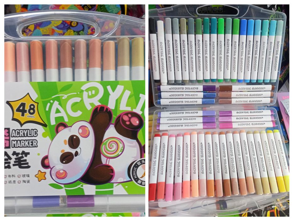 Високоякісні суперові акрилові маркери - пензлики 18/24/36/48/60 кол.