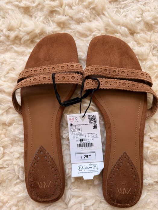 Шльопанці Zara 37 р шкіра