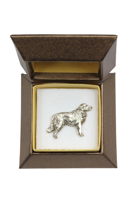 Golden Retriever pin posrebrzony w pudełku Art-Dog