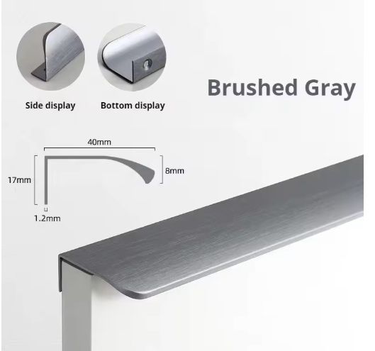 Puxadores de roupeiro escovado cinzento