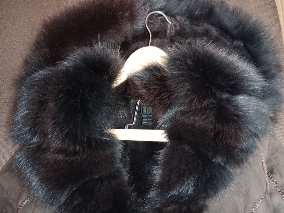 Дубленка темно-коричневая, размер М