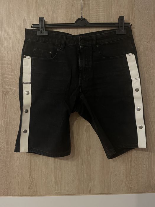 Szorty ASOS S napy W30 czarne białe vintage rozpinane