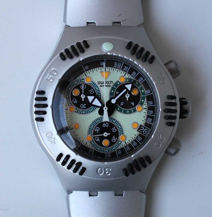Swatch irony scuba 200 chrono, свотч скуба хронограф, винтаж 1999 год