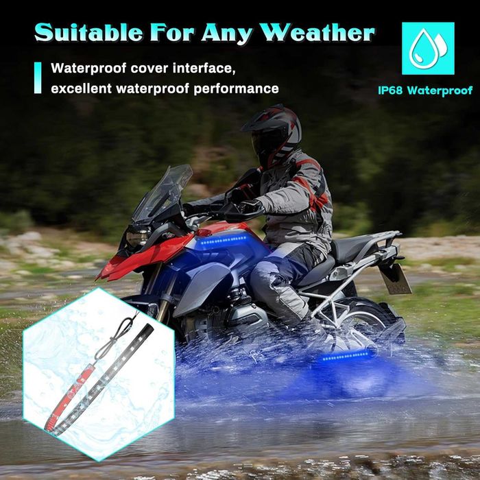 Alopee zestaw 6 x 32 cm niebieskich pasków LED. Diody 5050 SMD IP67.