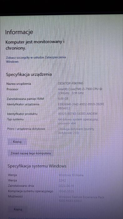 Lenovo Ideacentre 510 08ikl + Moniotr 24 cale