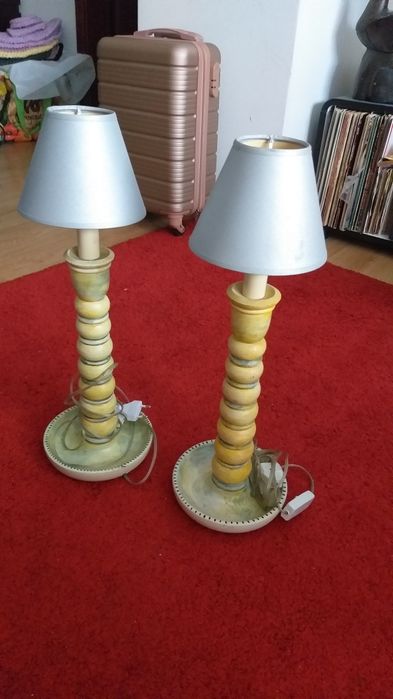 Candeeiros mesa madeira