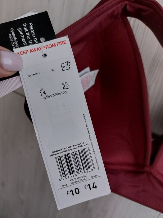 Брендовий роздільний бордовий купальник F&F розмір eur42