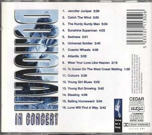 DONOVAN In Concert CD 16 Best live