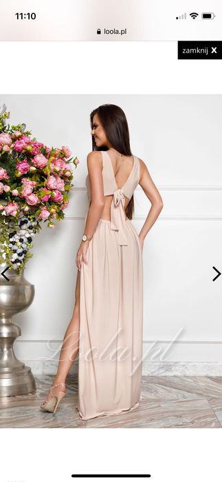 Sukienka wieczorowa, Loola, beżowa