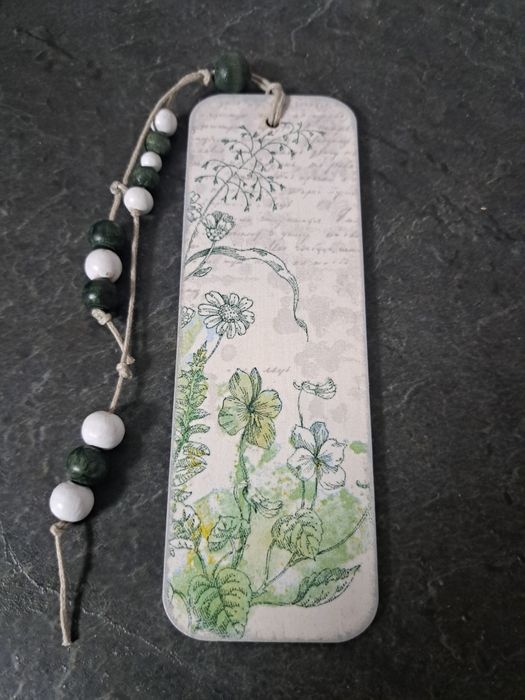 Zakładka do książki rośliny decoupage