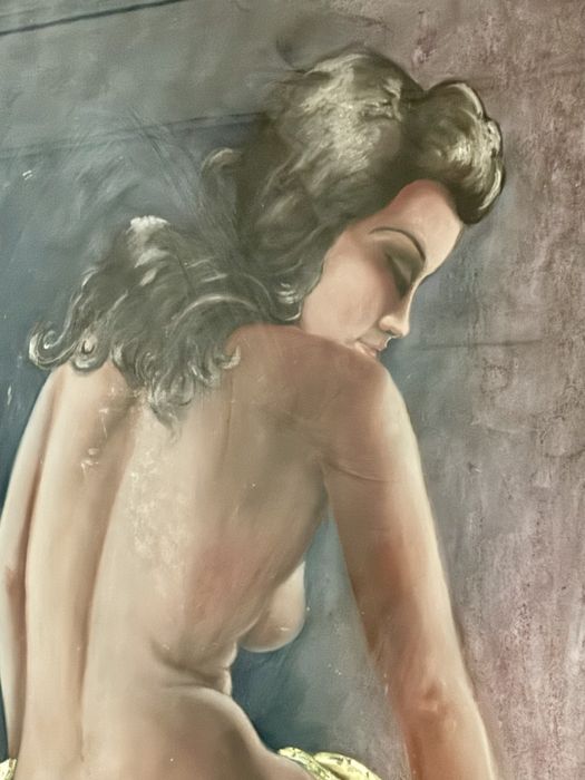 Kobiecy Akt Oryginalny obraz Pastela sygnowana Pál Fried  Paryż ca1950