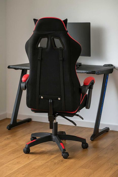 Nowy Fotel Gamingowy z Regulacją Krzesło do Biura z Masażem + Podnóżek