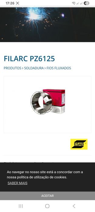 Fio de soldar filarc PZ6125 1.20 15kg Fluxado