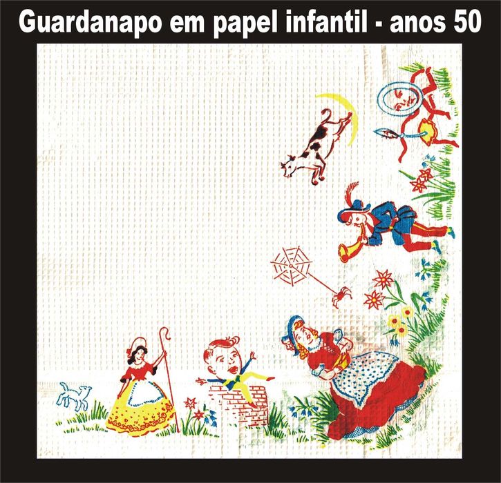 7 Guardanapos muito antigos - anos 50 - de criança