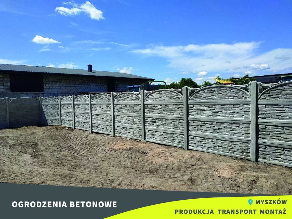 Ogrodzenia betonowe, nowoczesne - palisadowe