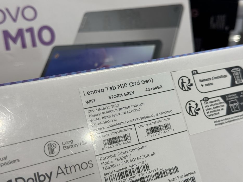 Планшет Lenovo Tab M10 (3rd Gen) 4/64GB Wi-Fi Storm Grey, Новый !