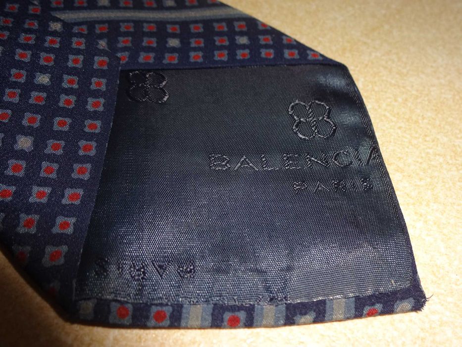 BALENCIAGA Paris 100% SILK made Italy jedwabny krawat UNIKAT vintage