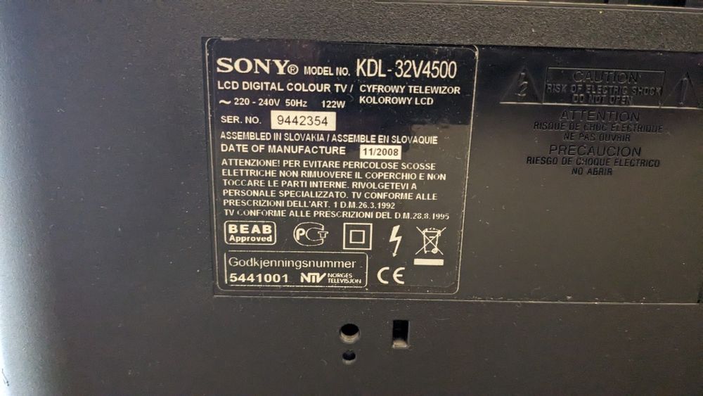 Sony KDL-32V4500