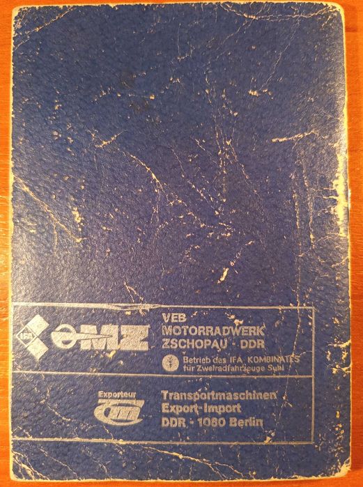 MZ ETZ 125/150 Instrukcja użytkowania