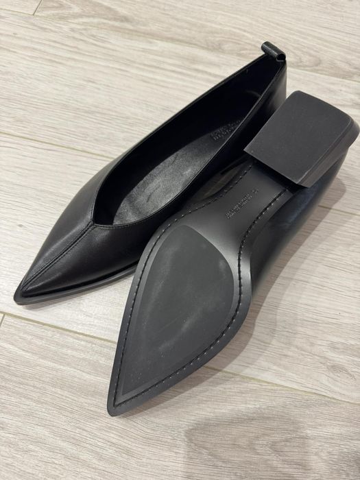 Туфли чёрные черевики чорні шкіряні 37-38 "Massimo Dutti"