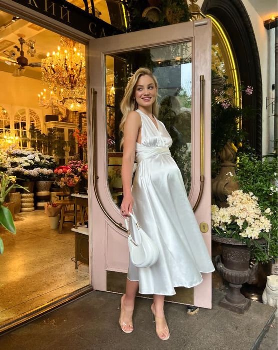 Сукня для вагітних, Чорна,щільний атлас,дуже гарна якість!