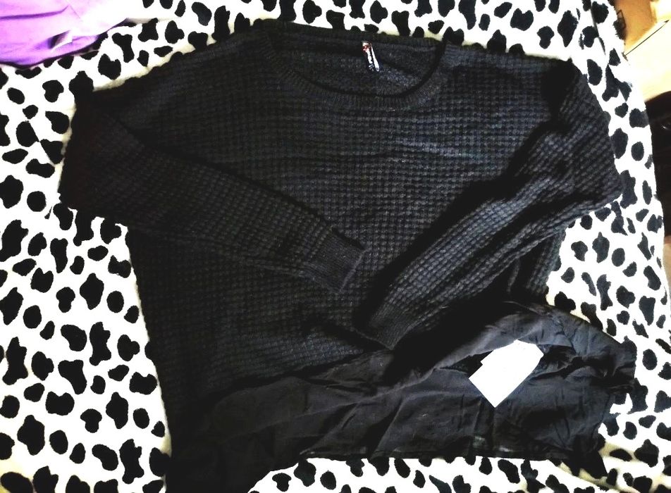 NEW YORKER sweter z falbanką Oversize Z ANGORĄ, rozm. UNIWERSALNY